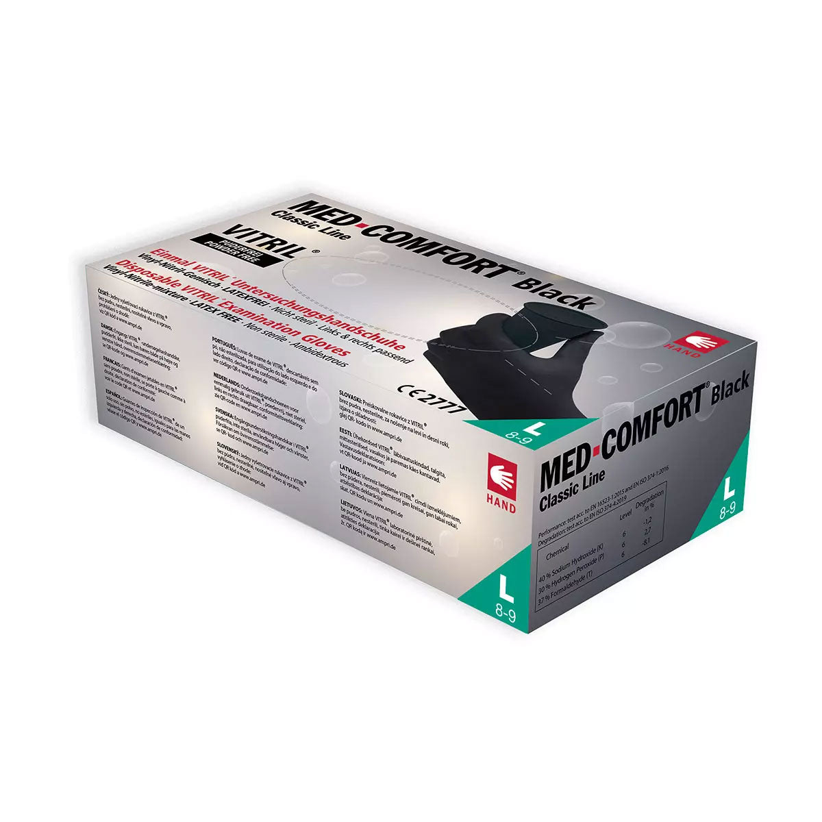 Vitrilhandschuhe, schwarz, puderfrei, Med-Comfort black Vitril