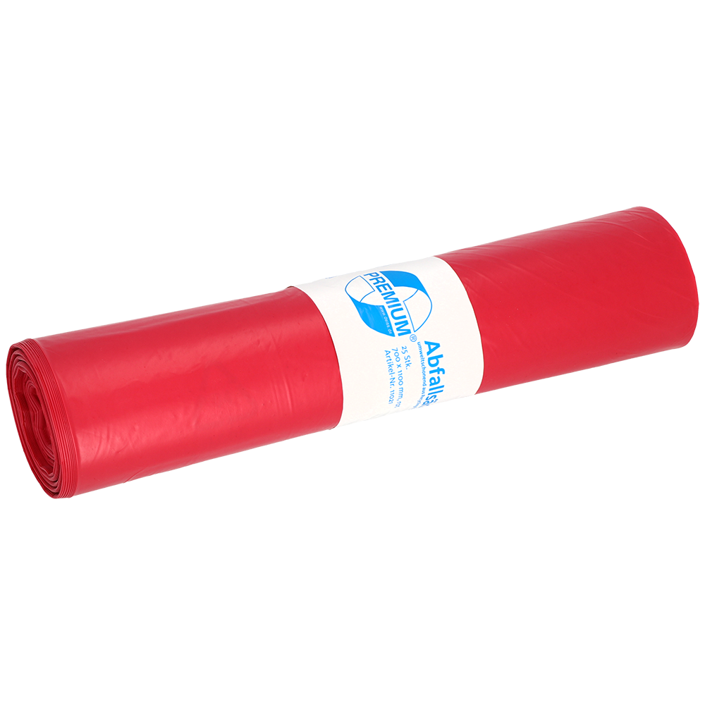 PREMIUM MÜLLSÄCKE, LDPE, 120 L, ROT