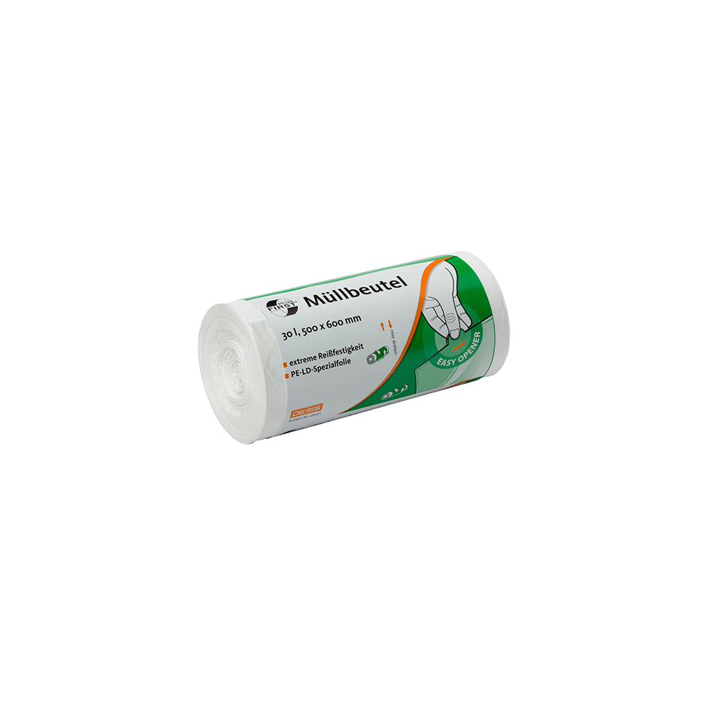 FIRST PLUS MÜLLBEUTEL, LDPE, 30 L, WEISS