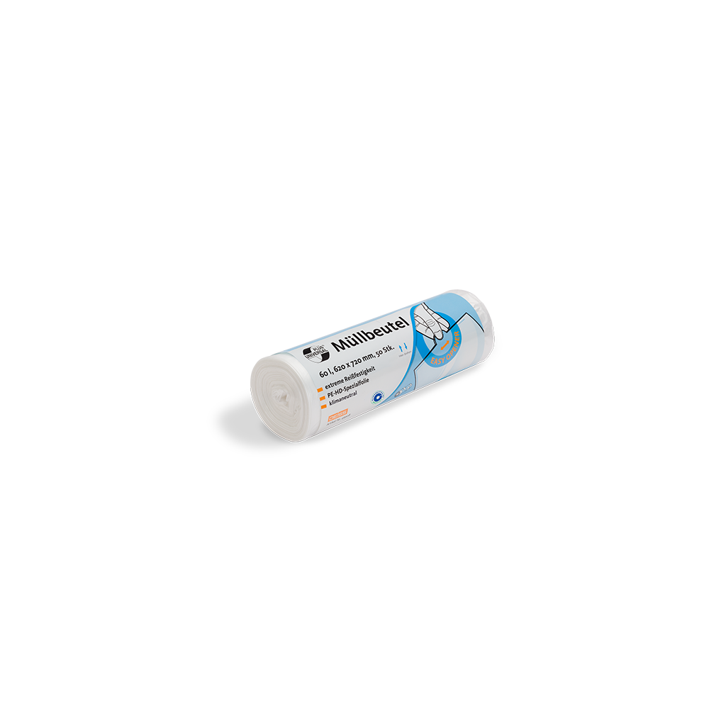 UNIVERSAL PLUS MÜLLBEUTEL, HDPE, 60 L, TRANSPARENT