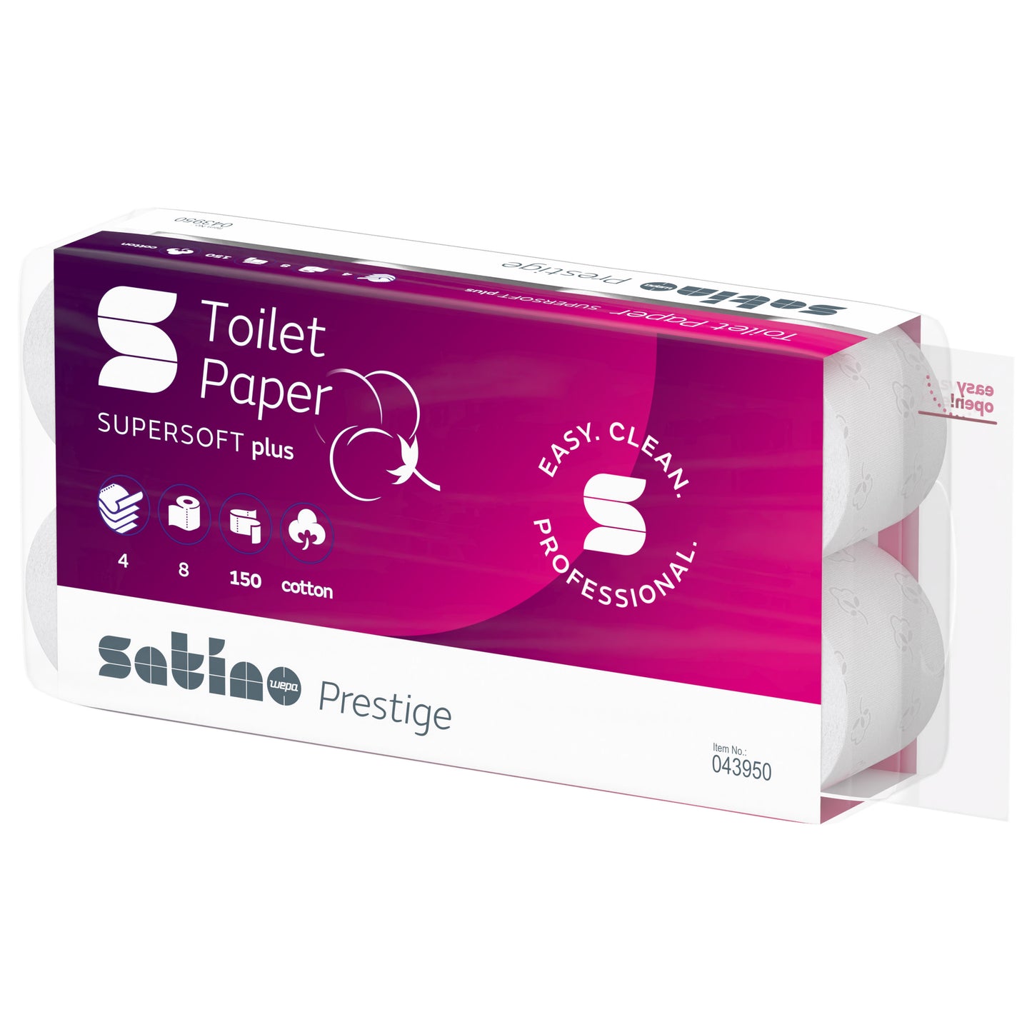 Satino Prestige 8x150 4p Cotton, 4-lagig, 64 Rollen