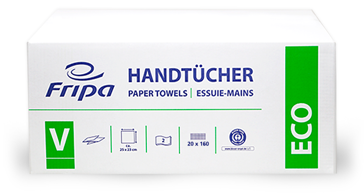 Fripa ECO Handtücher, 2-lagig, C-Falz, 3072 Blatt