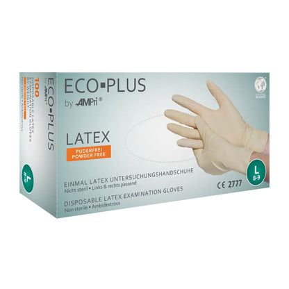 Latexhandschuhe, weiß, puderfrei, Eco-Plus