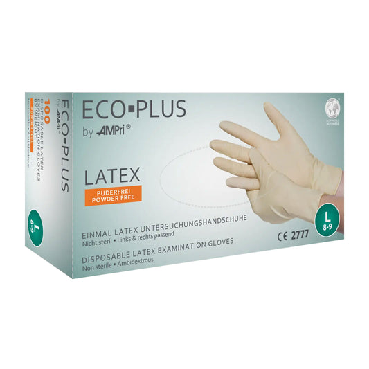 Latexhandschuhe, weiß, puderfrei, Eco-Plus