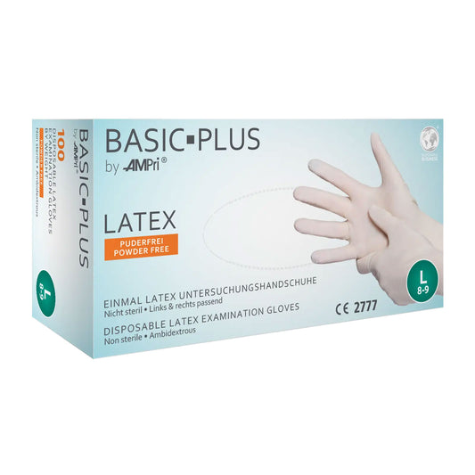 Latexhandschuhe, weiß, puderfrei, Basic-Plus