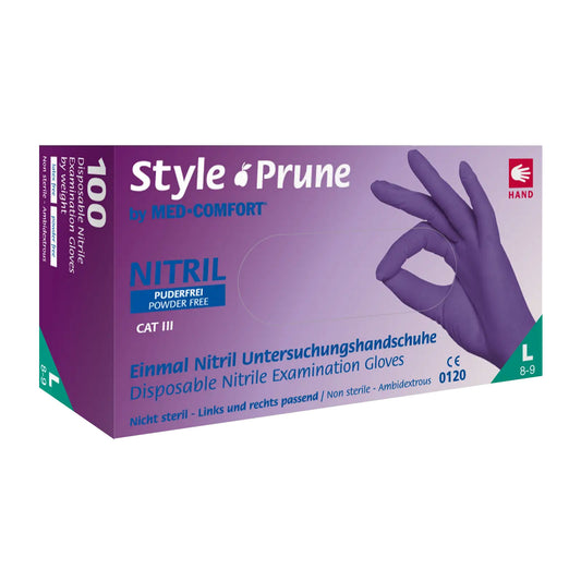 Nitrilhandschuhe, dunkellila, lila, puderfrei, Style Prune by Med-Comfort
