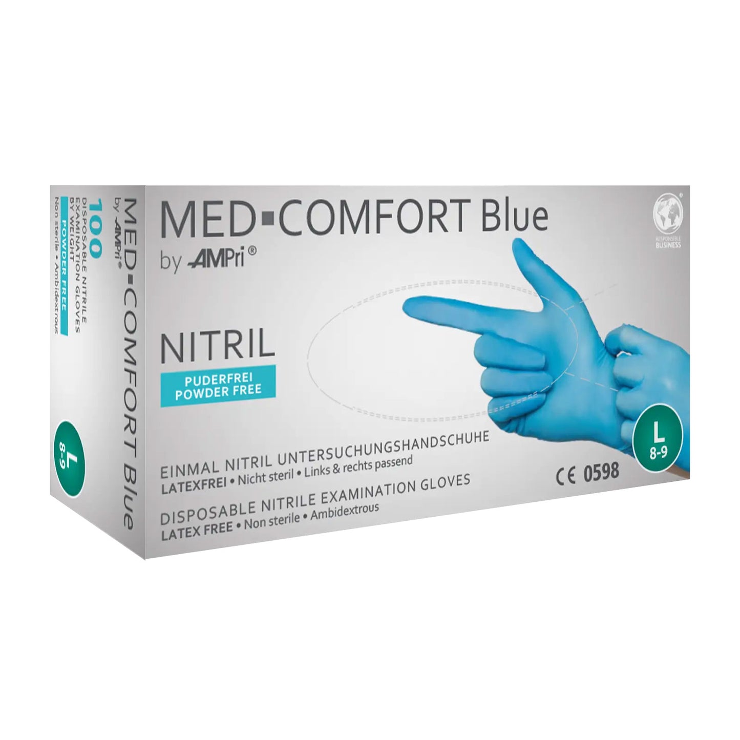 Nitrilhandschuhe, blau, puderfrei, Med-Comfort blue