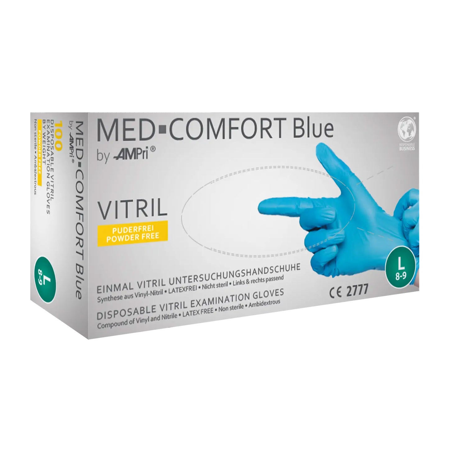 Vitrilhandschuhe, blau, puderfrei, Med-Comfort blue Vitril