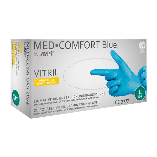 Vitrilhandschuhe, blau, puderfrei, Med-Comfort blue Vitril