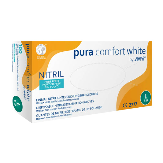 Nitrilhandschuhe, weiß, puderfrei, Puracomfort white