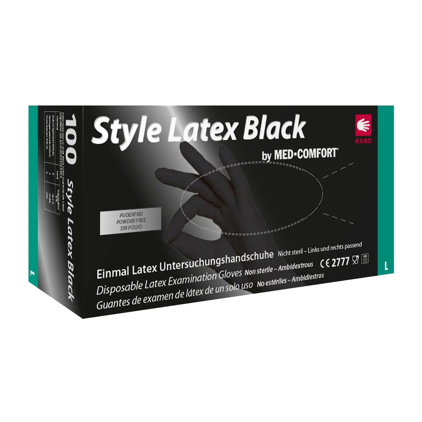 Latexhandschuhe, schwarz, puderfrei, Style Latex Black