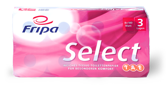 Fripa Select Toilettenpapiere, 3-lagig, 250 Blatt